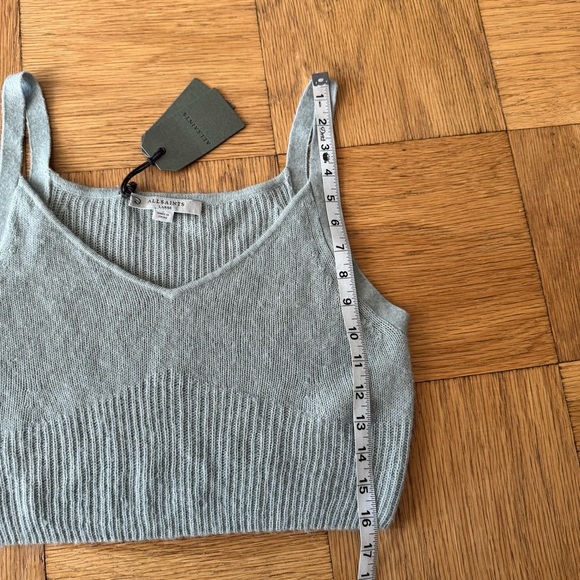 NWT Allsaints Large Leanne Crop Top Green Bay Knit Wool Alpaca Blend - Picture 5 of 9